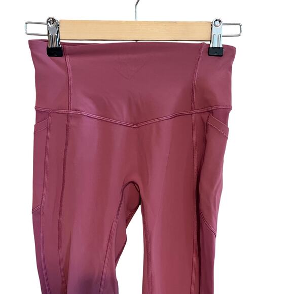 Lululemon All The Right Places Crop Leggings Moss Rose Pink Size 4 - Picture 4 of 6